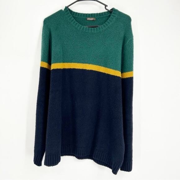 J. McLaughlin Green & Black Color block Crewneck Sweater Size Large - Picture 1 of 5